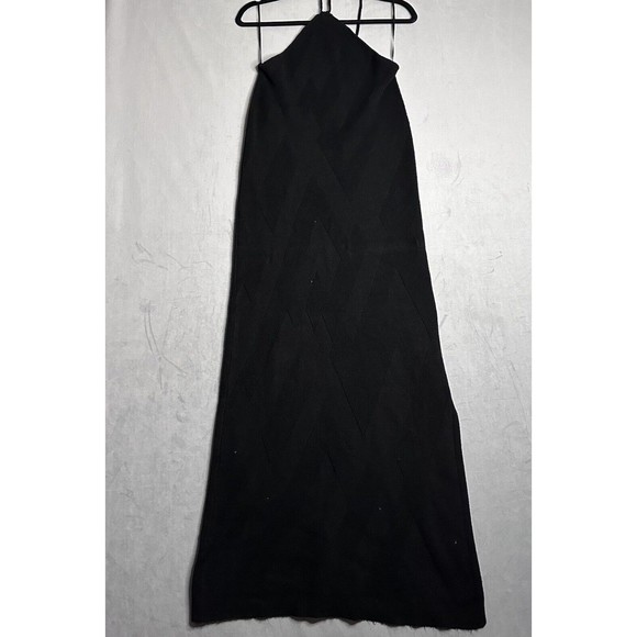 Free People Dress XL Knit Bodycon Stretch Beach Black Kristy Sweater Maxi - Picture 1 of 10